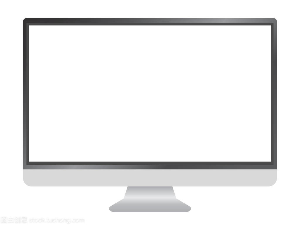 孤立矢量 银色16:9宽屏电脑的极简美学
